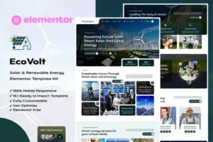 EcoVolt – Solar & Renewable Energy Elementor Template Kit