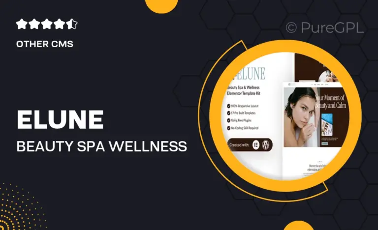 elune beauty spa wellness elementor template kit