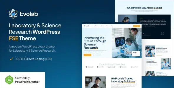 Evolab – Laboratory & Science Research Gutenverse FSE WordPress Block Theme
