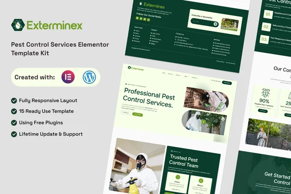 exterminex pest control services elementor template kit 1