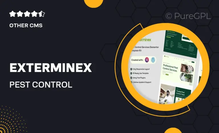 exterminex pest control services elementor template kit