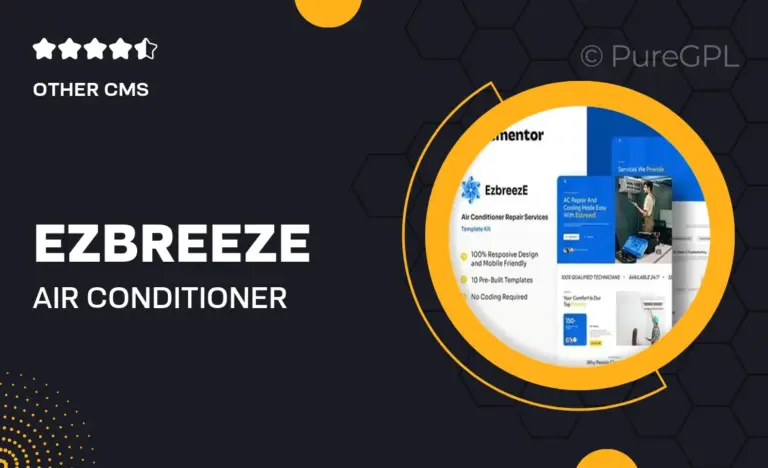ezbreeze air conditioner repair services elementor template kit