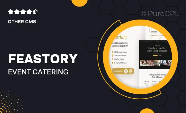 feastory event catering service elementor template kit