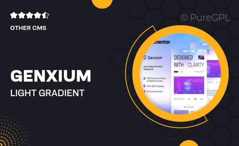 genxium light gradient portfolio elementor template kit
