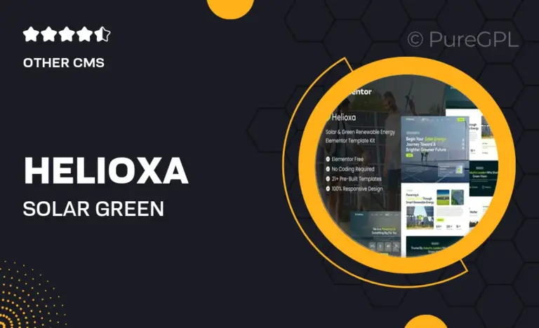 helioxa solar green renewable energy elementor template kit