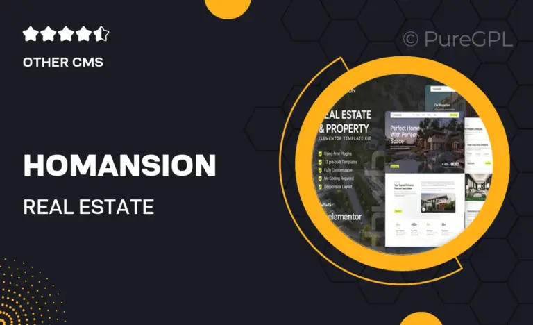 homansion real estate property elementor template kit