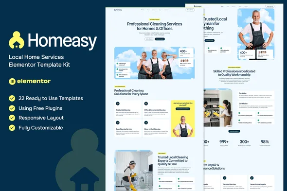 homeasy local home services elementor template kit 1