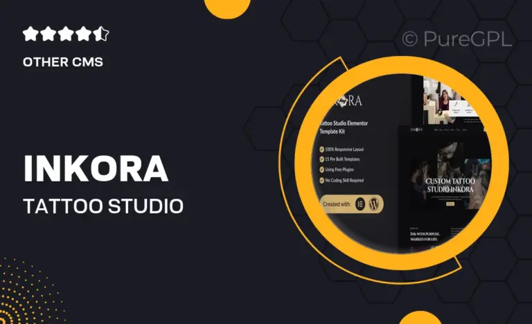 inkora tattoo studio elementor template kit