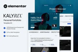 Kalyrix – Personal Portfolio Elementor Template Kit