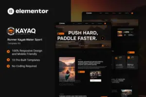Kayaq – Runner Kayak Water Sport Elementor Template Kit