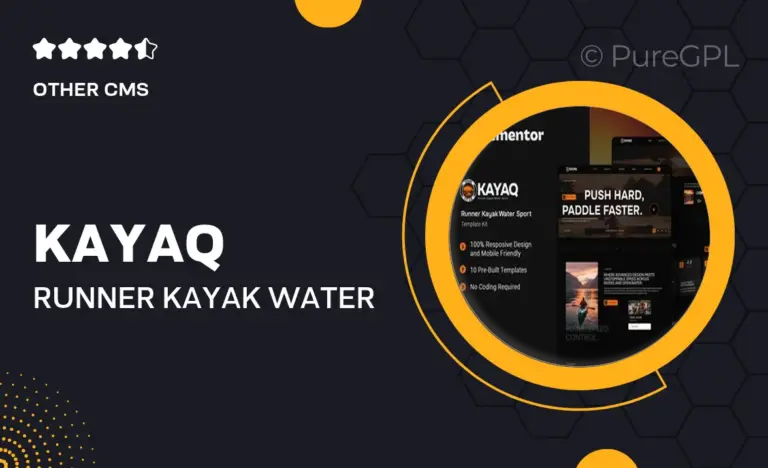 kayaq runner kayak water sport elementor template kit