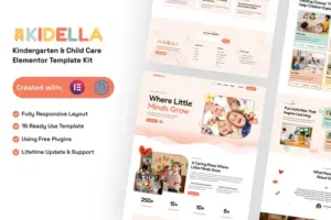 Kidella – Kindergarten & Child Care Elementor Template Kit