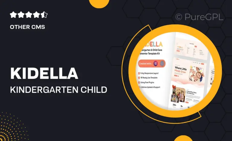 kidella kindergarten child care elementor template kit
