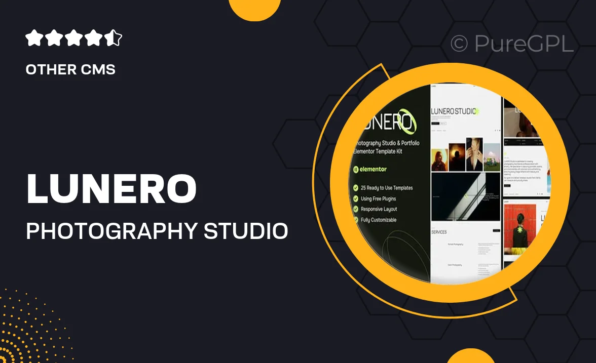 Lunero – Photography Studio & Portfolio Elementor Template Kit