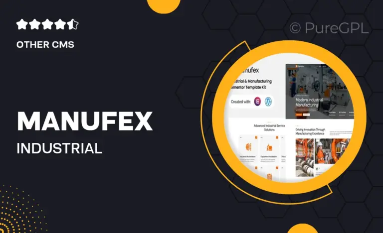 manufex industrial manufacturing elementor template kit