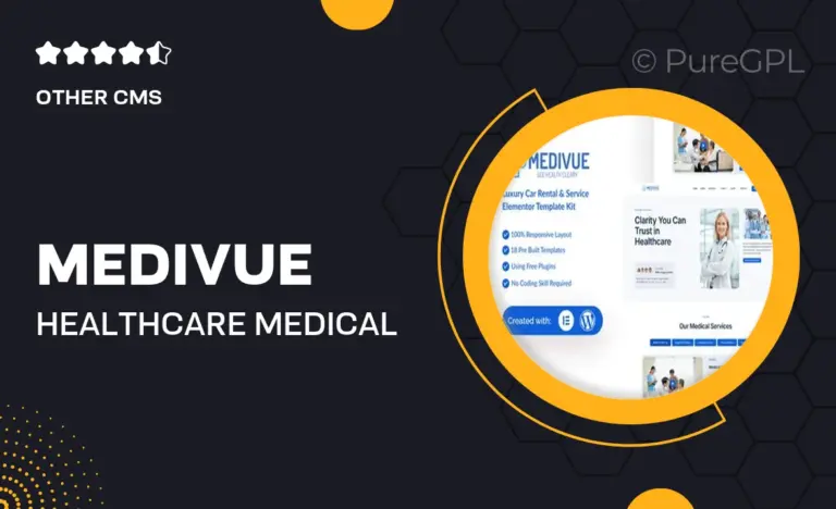 medivue healthcare medical services elementor template kit
