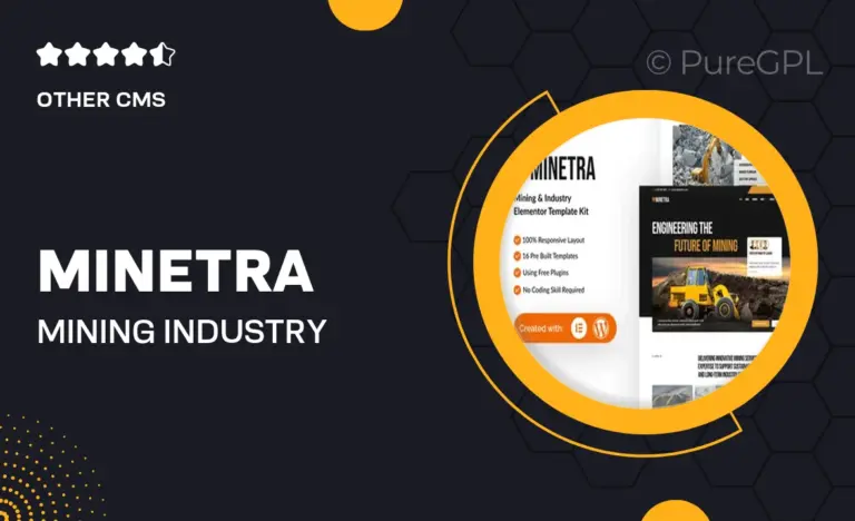 minetra mining industry elementor template kit