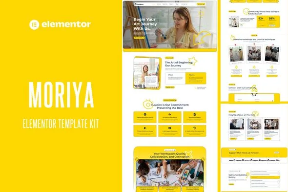 moriya art community elementor template kit 1