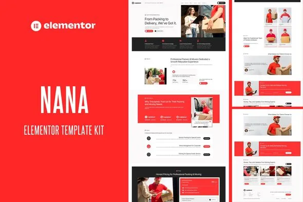 nana packers movers service elementor template kit 1