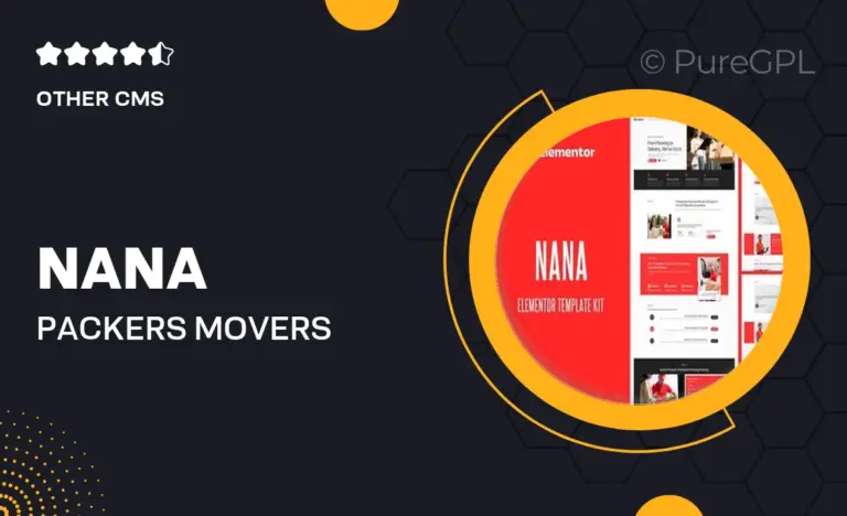 nana packers movers service elementor template kit