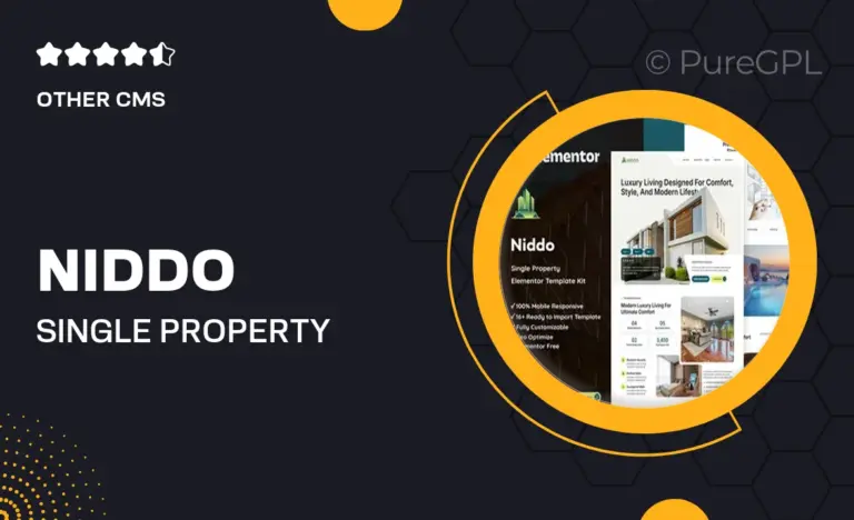niddo single property elementor template kit