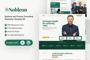 Nobleon – Business and Finance Consulting Elementor Template Kit