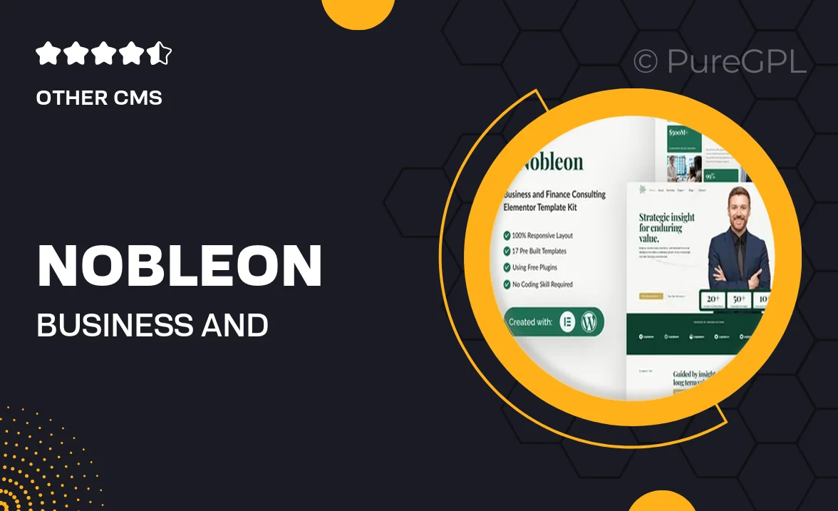 Nobleon – Business and Finance Consulting Elementor Template Kit