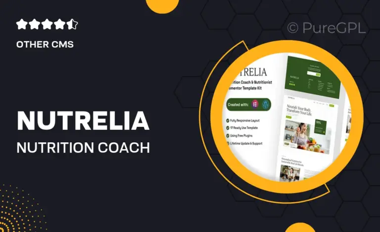 nutrelia nutrition coach nutritionist elementor template kit
