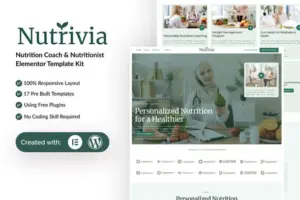 Nutrivia – Nutrition Coach & Nutritionist Elementor Template Kit