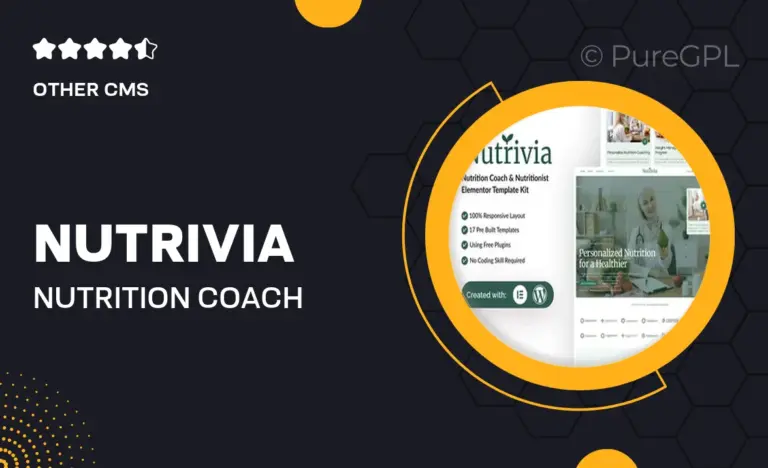 nutrivia nutrition coach nutritionist elementor template kit