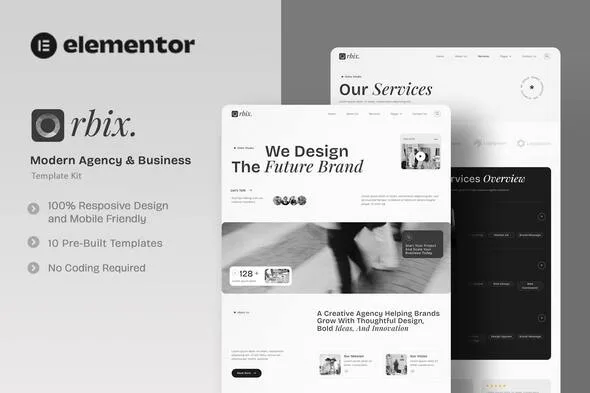orbix modern agency business elementor template kit 1