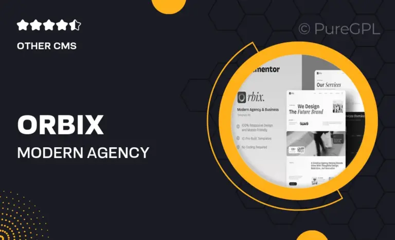orbix modern agency business elementor template kit