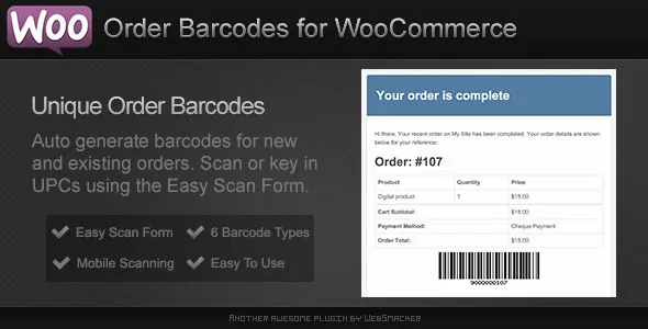 order barcodes for woocommerce