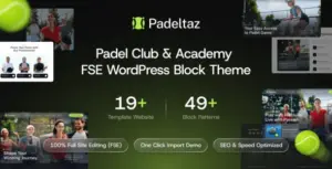 Padeltaz – Padel Club and Sports Academy FSE WordPress Block Theme