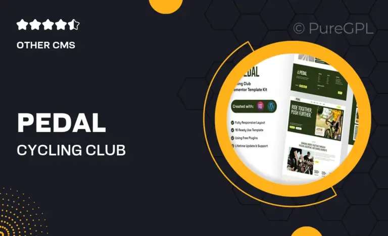 pedal cycling club elementor template kit