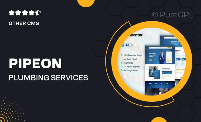 pipeon plumbing services elementor pro template kit