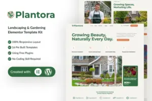 Plantora – Landscaping & Gardening Elementor Template Kit