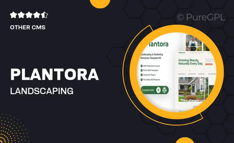 plantora landscaping gardening elementor template kit