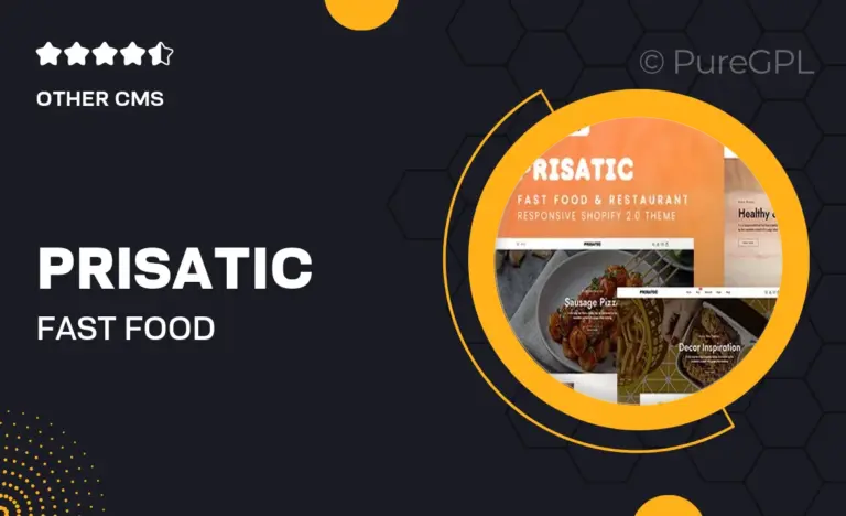 prisatic fast food restaurant responsive shopify 2 0 theme
