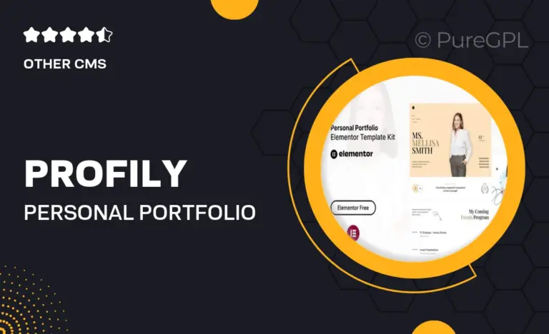 profily personal portfolio elementor template kit