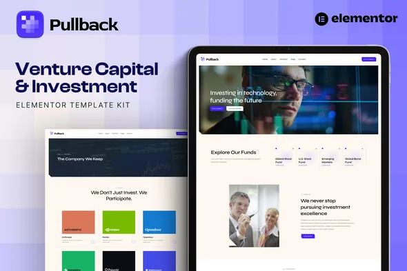pullback venture capital investment elementor template kit 1