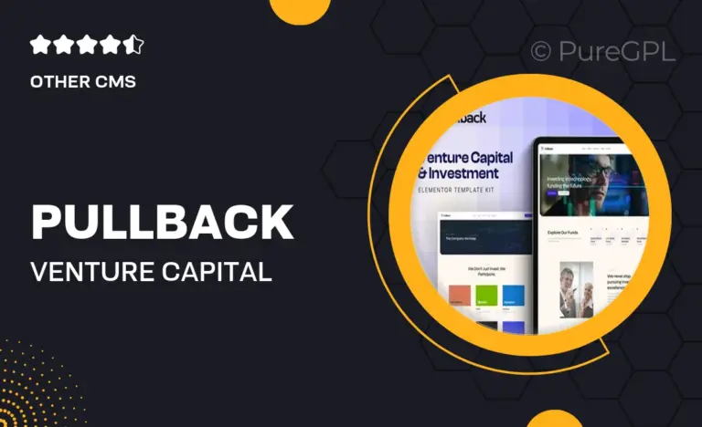 pullback venture capital investment elementor template kit