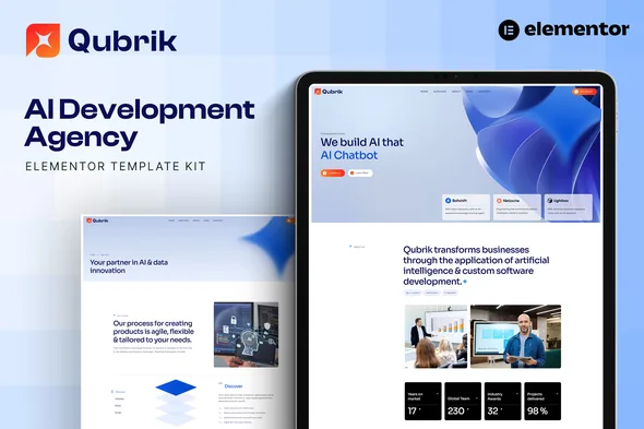 qubrik ai development agency elementor template kit 1