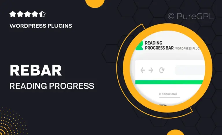 rebar reading progress bar for wordpress website