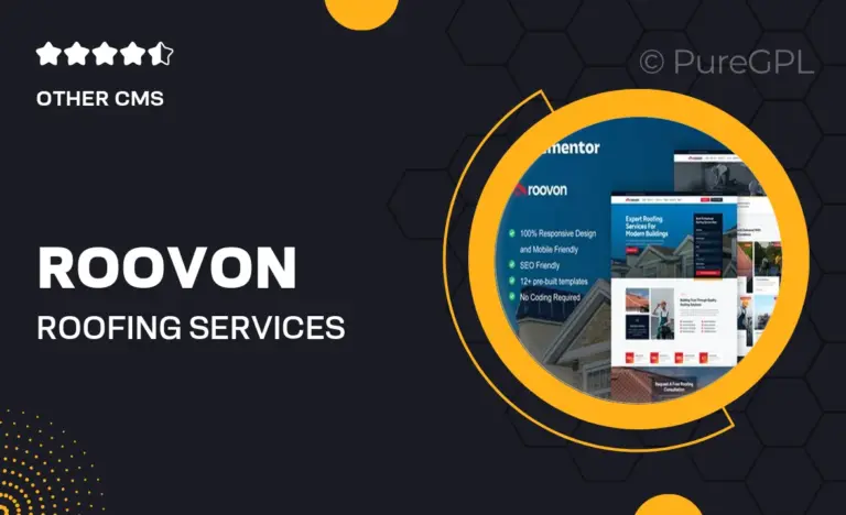 roovon roofing services elementor pro template kit