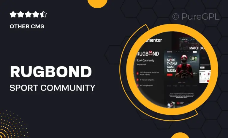 rugbond sport community elementor template kit