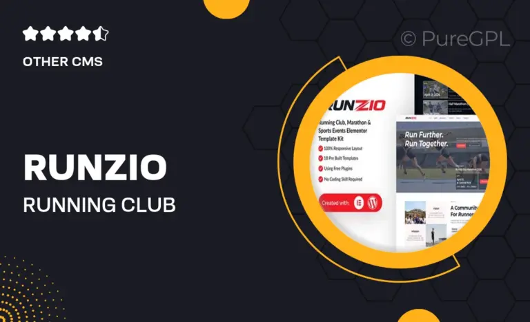 runzio running club marathon sports events elementor template kit