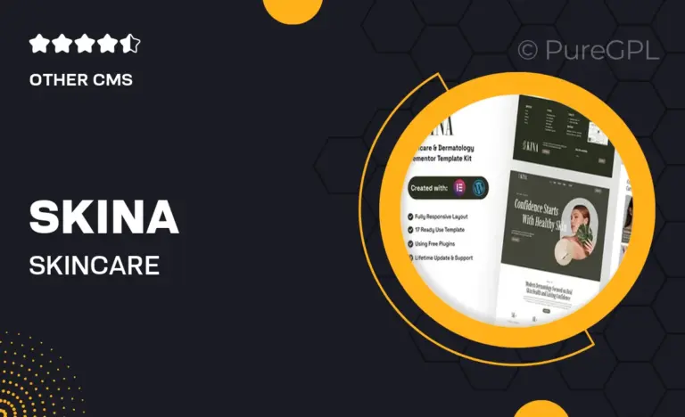 skina skincare dermatology elementor template kit