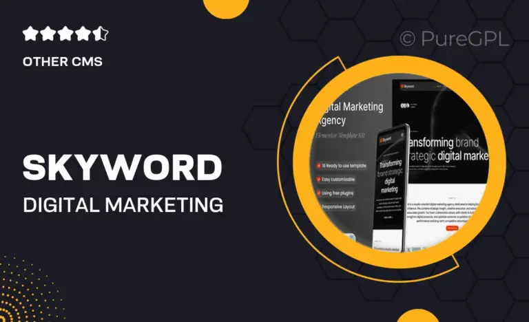 skyword digital marketing agency elementor template kit