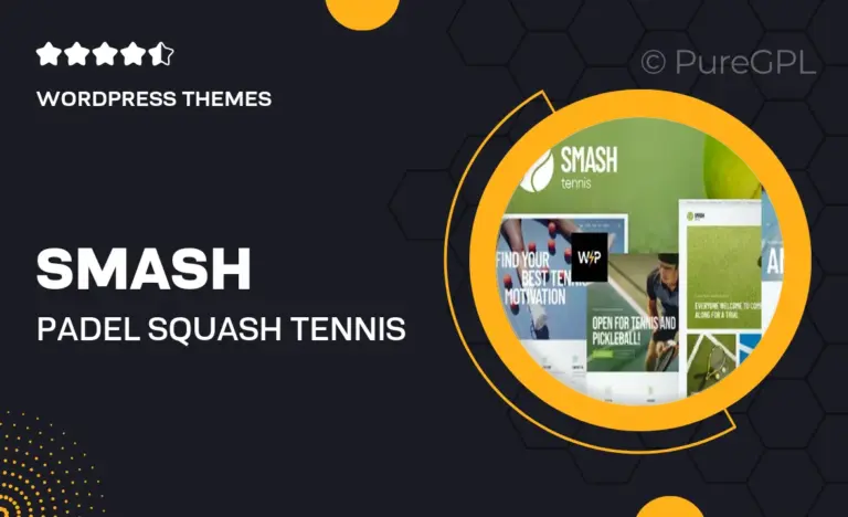 smash padel squash tennis wordpress theme